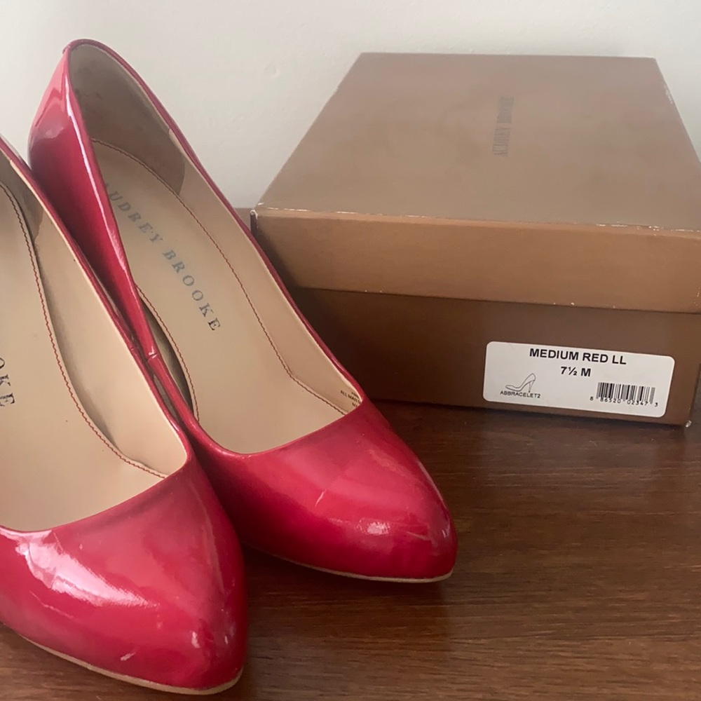 Red Patent Pump- Audrey Brooke Size 7.5